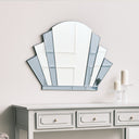 Grey Glass Art Deco Arch Fan Wall Mirror 80cm x 60cm