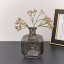 Grey Glass Small Square Shaped Vase 13.7cm