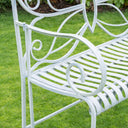 Grey Metal Butterfly Garden Bench