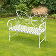Grey Metal Butterfly Garden Bench
