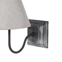 Grey Wash Wall Light with Linen Shade