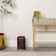 Hexagonal Chocolate Brown &amp; Gold Edge Wooden Waste Paper Bin
