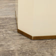 Hexagonal Cream &amp; Gold Edge Wooden Waste Paper Bin