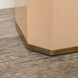 Hexagonal Pale Peach &amp; Gold Edge Wooden Waste Paper Bin