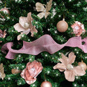 Hot Pink Sparkle Ruffle Christmas Tree Ribbon - 270cm (2.7m / 106.3')