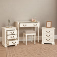 Ivory 2 Drawer Dressing Table Set &amp; Pair of 3 Drawer Bedside Tables - Charlotte Ivory Range