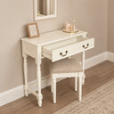 Ivory 2 Drawer Dressing Table Set &amp; Pair of 3 Drawer Bedside Tables - Charlotte Ivory Range