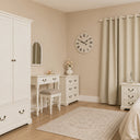 Ivory 2 Drawer Dressing Table Set &amp; Pair of 3 Drawer Bedside Tables - Charlotte Ivory Range
