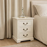 Ivory 3 Drawer Bedside Table - Charlotte Ivory Range