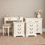 Ivory 3 Drawer Chest of Drawers, Dressing Table Set & Pair of 3 Drawer Bedside Tables - Charlotte Ivory Range