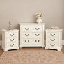 Ivory 3 Drawer Chest of Drawers & Pair of 3 Drawer Bedside Tables - Charlotte Ivory Range