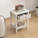 Ivory One Drawer Bedside Table with Shelf - Padstowe Ivory Range