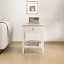Ivory One Drawer Bedside Table with Shelf - Padstowe Ivory Range