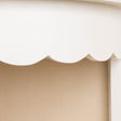 Ivory White Wooden Scalloped Half Moon Console Table with Shelf - 78cm x 80cm