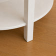 Ivory White Wooden Scalloped Half Moon Console Table with Shelf - 78cm x 80cm