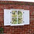 Distressed Ivory Shutter Style Garden Wall Mounted Mirror 60cm x 70cm