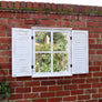 Distressed Ivory Shutter Style Garden Wall Mounted Mirror 60cm x 70cm