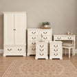Ivory Wardrobe, 8 Drawer Chest of Drawers, Dressing Table Set & Pair of 3 Drawer Bedside Tables - Charlotte Ivory Range
