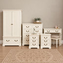 Ivory Wardrobe, 8 Drawer Chest of Drawers, Dressing Table Set & Pair of 3 Drawer Bedside Tables - Charlotte Ivory Range