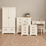 Ivory Wardrobe, 8 Drawer Chest of Drawers, Dressing Table Set & Pair of 3 Drawer Bedside Tables - Charlotte Ivory Range