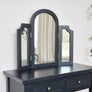 Navy Black Arched Triple Dressing Table Mirror - Daventry Navy Black Range