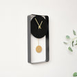 Black Metal Pendulum Wall Clock 41cm
