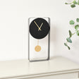 Black Metal Pendulum Wall Clock 41cm