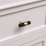 Gold & Black Acrylic T-Bar Shaped Drawer Handle