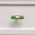 Gold &amp; Green Acrylic T-Bar Shaped Drawer Handle