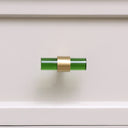 Gold &amp; Green Acrylic T-Bar Shaped Drawer Handle