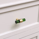 Gold & Green Acrylic T-Bar Shaped Drawer Handle