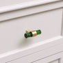 Gold & Green Acrylic T-Bar Shaped Drawer Handle