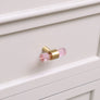 Gold & Pink Acrylic T-Bar Shaped Drawer Handle