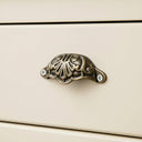 Ornate Brass Patterned Cup Pull Handle