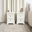 Pair of Ivory Two Drawer Bedside Tables - Daventry Ivory Range