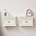 Pair of Ivory Wall Mounted Bedside Tables - Daventry Ivory Range