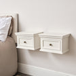 Pair of Ivory Wall Mounted Bedside Tables - Daventry Ivory Range