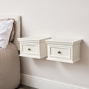 Pair of Ivory Wall Mounted Bedside Tables - Daventry Ivory Range