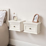 Pair of Ivory Wall Mounted Bedside Tables - Daventry Ivory Range