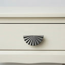 Metal Pewter Scalloped Fan Drawer Handle
