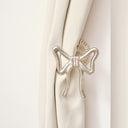 Set of 2 Silver Metal Bow Curtain Tie Backs