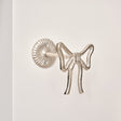 Set of 2 Silver Metal Bow Curtain Tie Backs