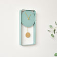 Teal Blue Metal Pendulum Wall Clock 41cm