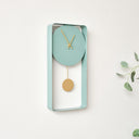 Teal Blue Metal Pendulum Wall Clock 41cm