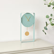 Teal Blue Metal Pendulum Wall Clock 41cm
