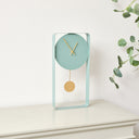 Teal Blue Metal Pendulum Wall Clock 41cm