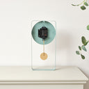 Teal Blue Metal Pendulum Wall Clock 41cm