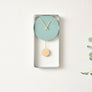 Teal Blue Metal Pendulum Wall Clock 41cm