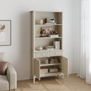 Large 2 Drawer &amp; 2 Doors Bookcase - Hales Taupe Range
