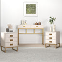 Large 2 Drawer Dressing Table and Pair of 3 Drawer Bedside Tables - Elle Stone Range